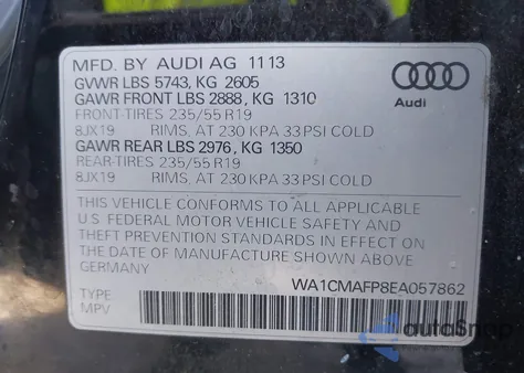 2014 Audi Q5 3.0 Tdi Premium Plus from USA, damaged, VIN WA1CMAFP8EA057862